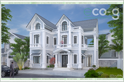 Thiết kế biệt thự 2 tầng tân cổ điển - anh Mi 